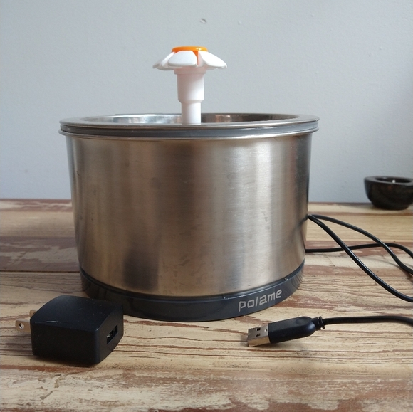 POLAME Pet Flower Water Fountain Stainless Steel - Picture 3 of 12